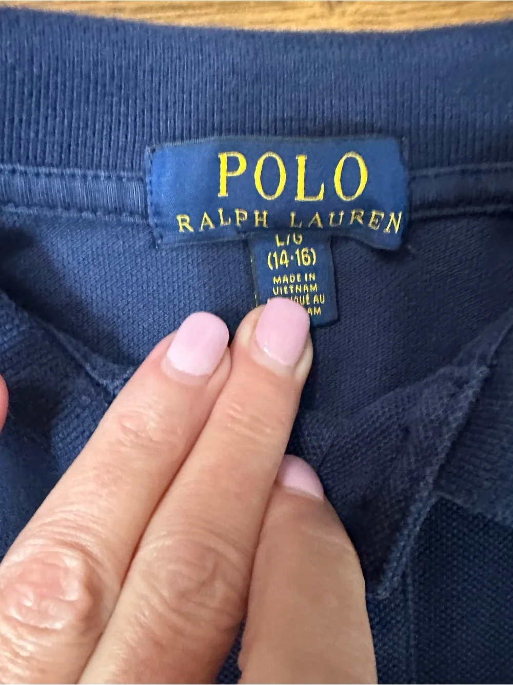 Ralph Lauren Navy Polo Shirt with Embroidered Bear